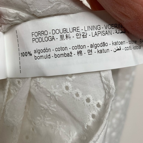 ZARA NWT WOMAN MIDI RUFFLED COMBINED PERFORATED EMBROIDERY DRESS Size Large - Picture 11 of 12